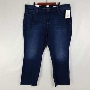 Wonderly Jeans Womens 24W Blue New Mid Rise Straight Leg Dark Wash No Gap‎ Denim